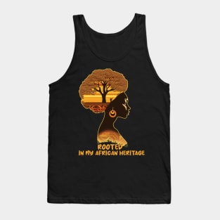 Rooted In My African Heritage Black Woman Melanin Queen Tank Top